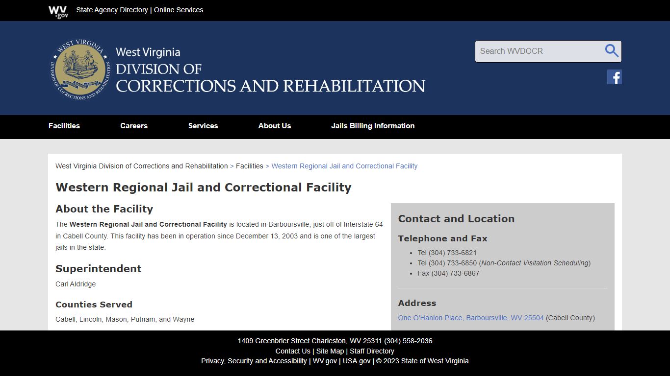 Western Regional Jail and Correctional Facility